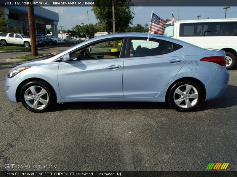 Blue Sky Metallic / Beige 2013 Hyundai Elantra GLS