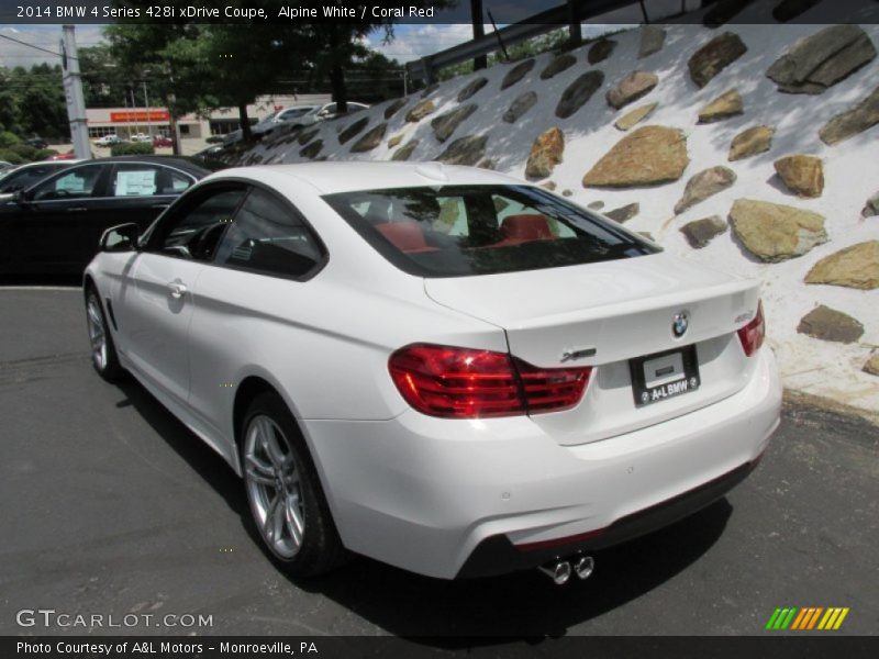 Alpine White / Coral Red 2014 BMW 4 Series 428i xDrive Coupe