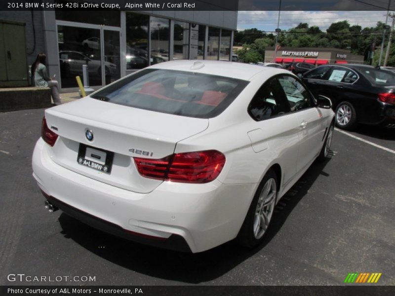 Alpine White / Coral Red 2014 BMW 4 Series 428i xDrive Coupe