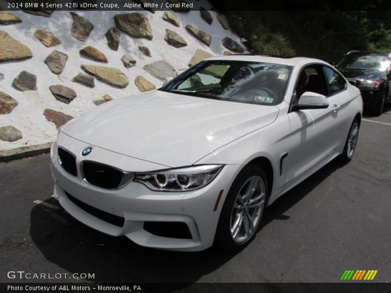 Alpine White / Coral Red 2014 BMW 4 Series 428i xDrive Coupe