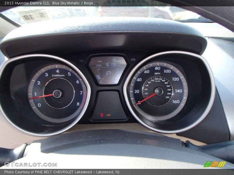 Blue Sky Metallic / Beige 2013 Hyundai Elantra GLS