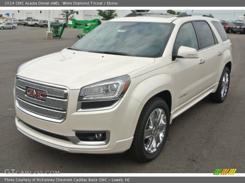 White Diamond Tricoat / Ebony 2014 GMC Acadia Denali AWD