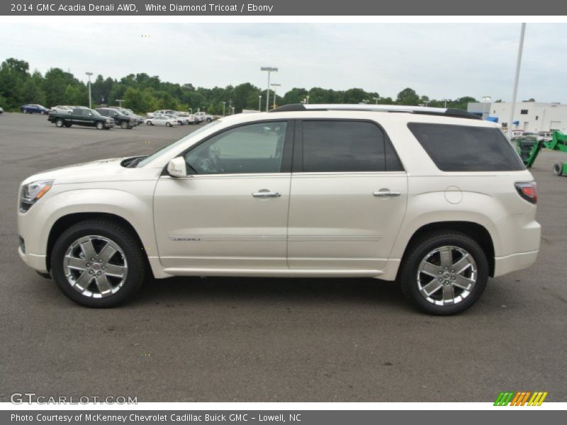 White Diamond Tricoat / Ebony 2014 GMC Acadia Denali AWD