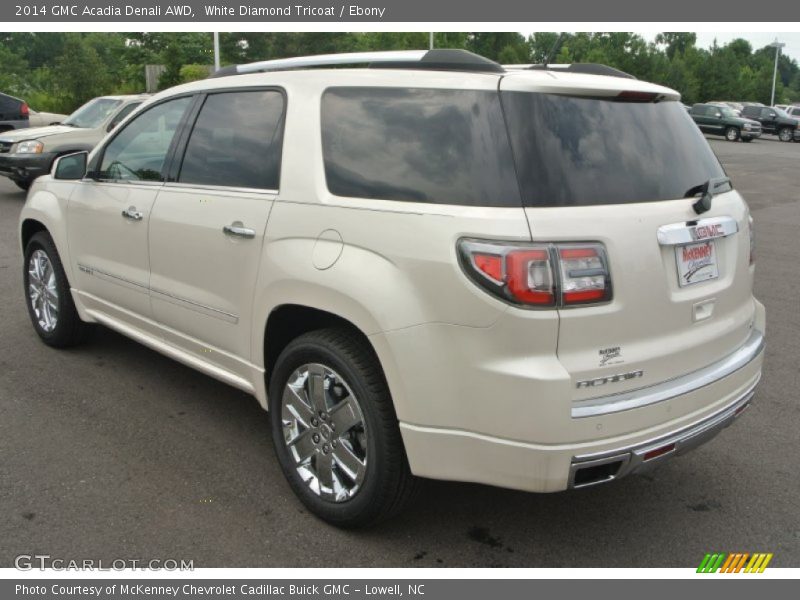 White Diamond Tricoat / Ebony 2014 GMC Acadia Denali AWD