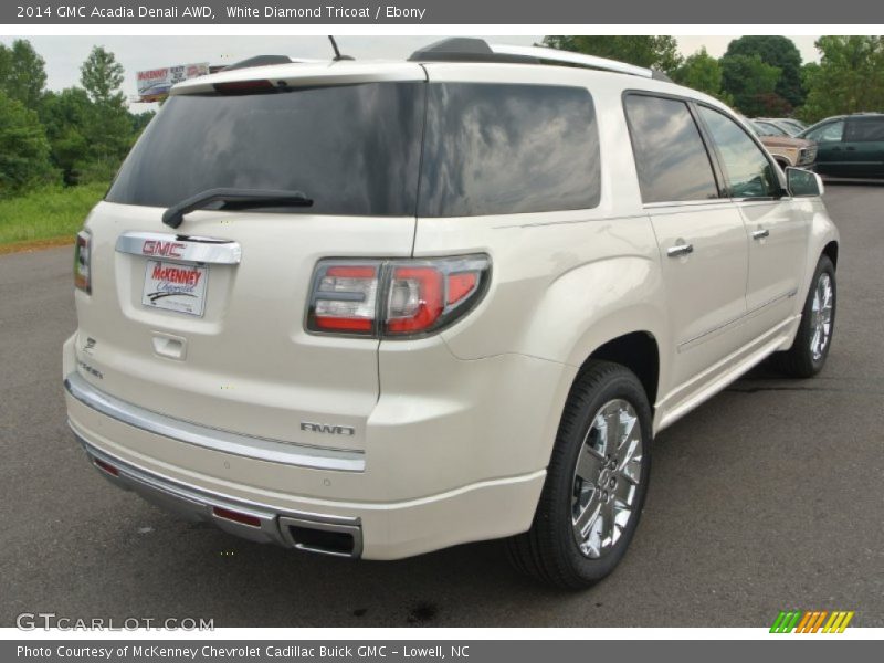 White Diamond Tricoat / Ebony 2014 GMC Acadia Denali AWD