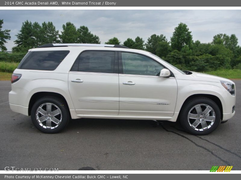 White Diamond Tricoat / Ebony 2014 GMC Acadia Denali AWD