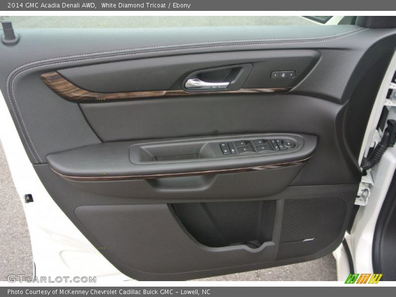 White Diamond Tricoat / Ebony 2014 GMC Acadia Denali AWD