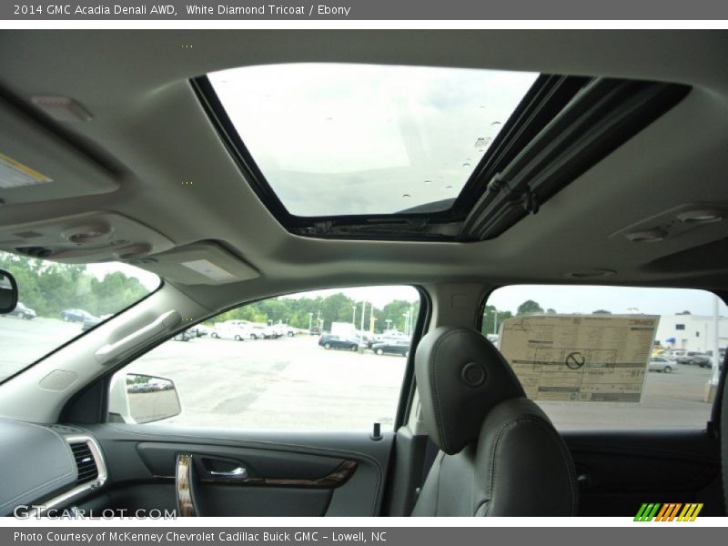 White Diamond Tricoat / Ebony 2014 GMC Acadia Denali AWD
