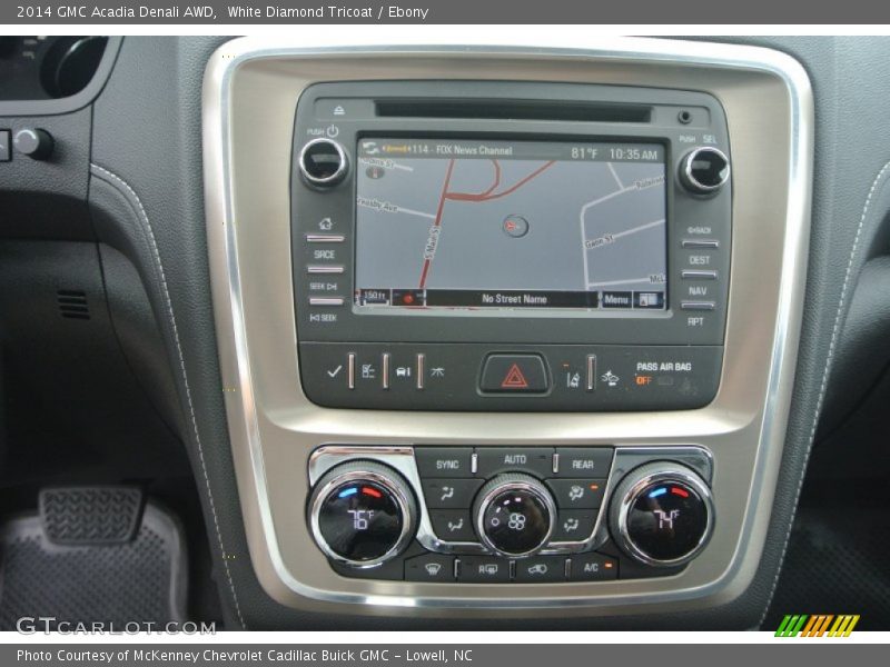 White Diamond Tricoat / Ebony 2014 GMC Acadia Denali AWD