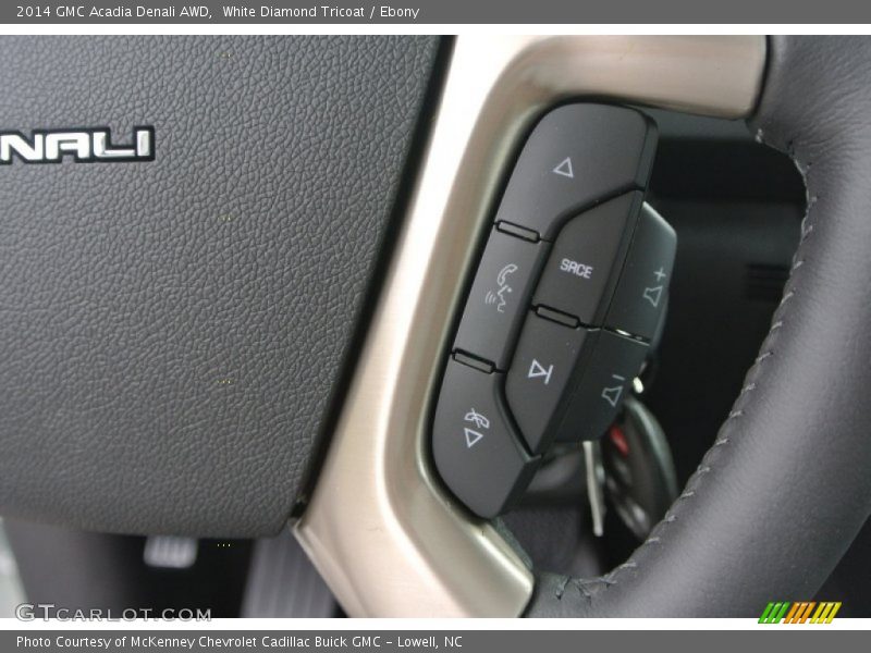 White Diamond Tricoat / Ebony 2014 GMC Acadia Denali AWD