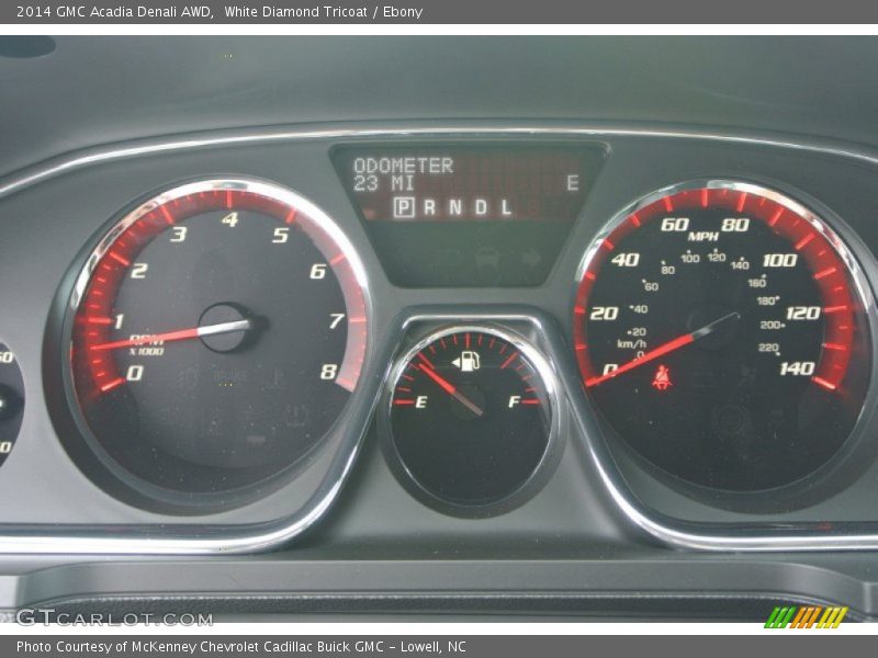 White Diamond Tricoat / Ebony 2014 GMC Acadia Denali AWD