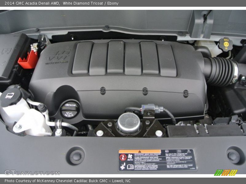 White Diamond Tricoat / Ebony 2014 GMC Acadia Denali AWD