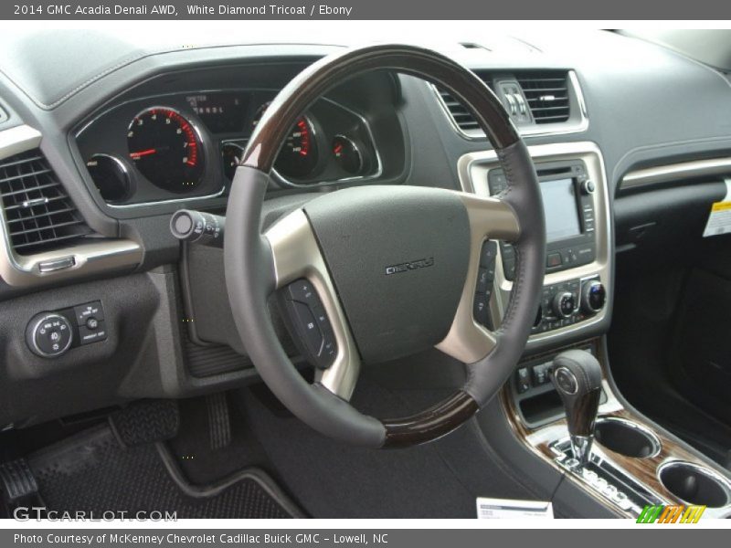 White Diamond Tricoat / Ebony 2014 GMC Acadia Denali AWD