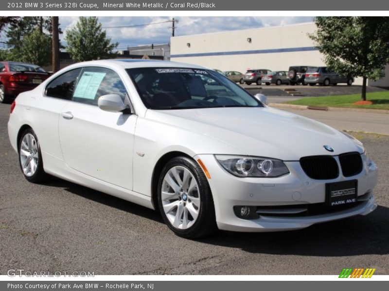 Mineral White Metallic / Coral Red/Black 2012 BMW 3 Series 328i Coupe