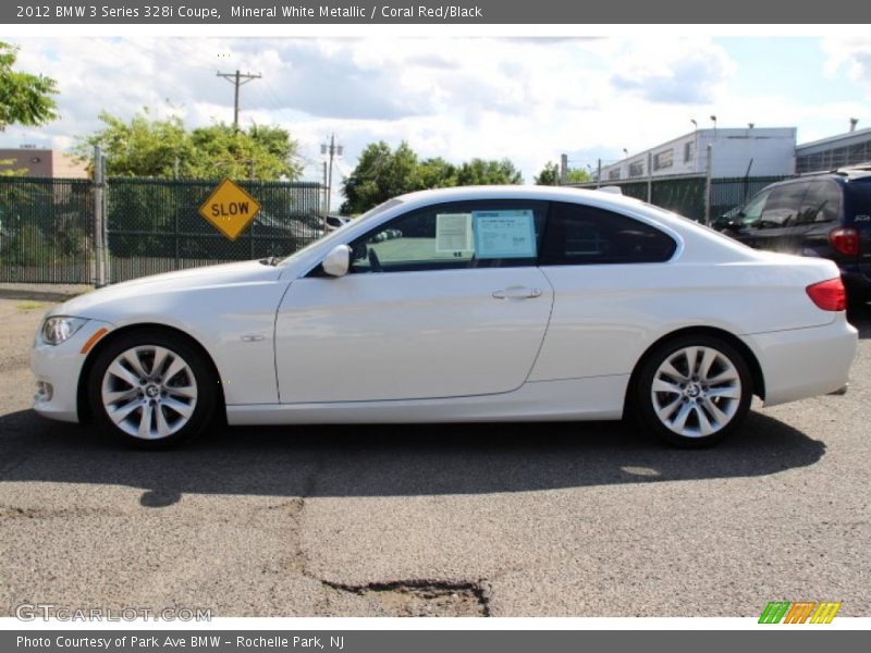 Mineral White Metallic / Coral Red/Black 2012 BMW 3 Series 328i Coupe