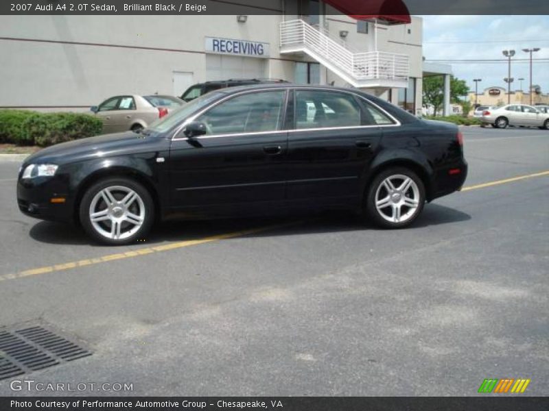 Brilliant Black / Beige 2007 Audi A4 2.0T Sedan