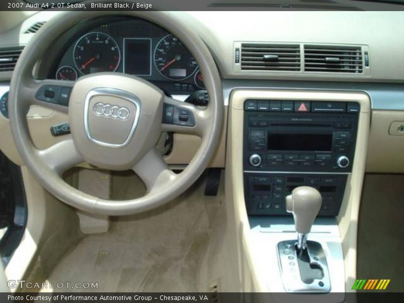 Brilliant Black / Beige 2007 Audi A4 2.0T Sedan