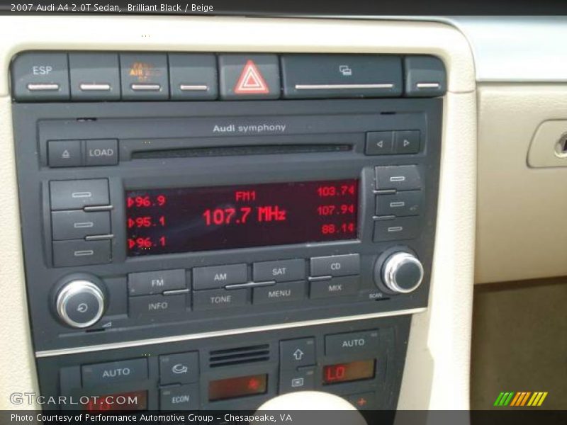 Brilliant Black / Beige 2007 Audi A4 2.0T Sedan