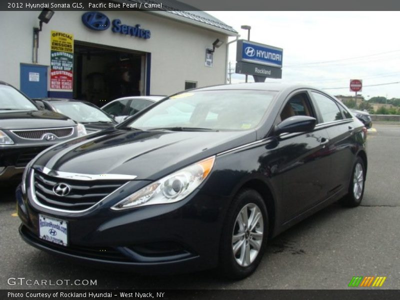 Pacific Blue Pearl / Camel 2012 Hyundai Sonata GLS