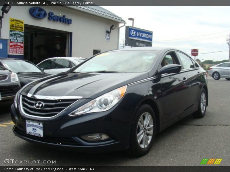 Pacific Blue Pearl / Camel 2013 Hyundai Sonata GLS