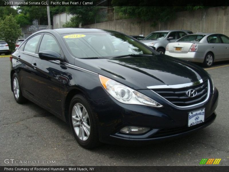 Pacific Blue Pearl / Camel 2013 Hyundai Sonata GLS