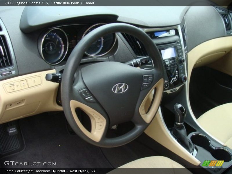 Pacific Blue Pearl / Camel 2013 Hyundai Sonata GLS