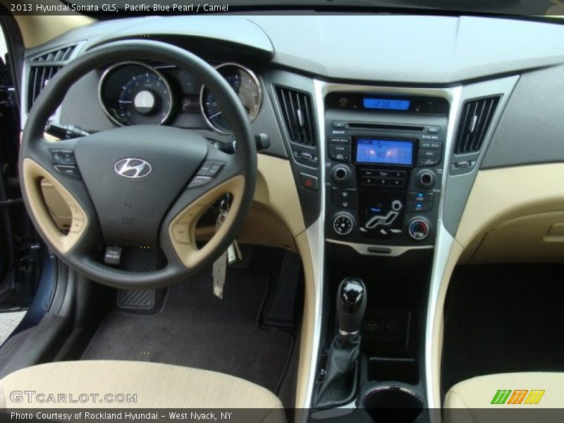 Pacific Blue Pearl / Camel 2013 Hyundai Sonata GLS