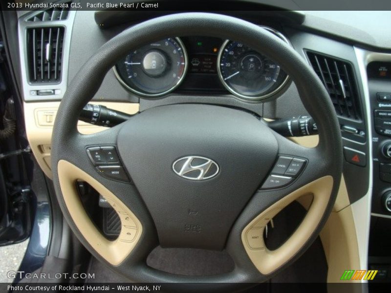 Pacific Blue Pearl / Camel 2013 Hyundai Sonata GLS