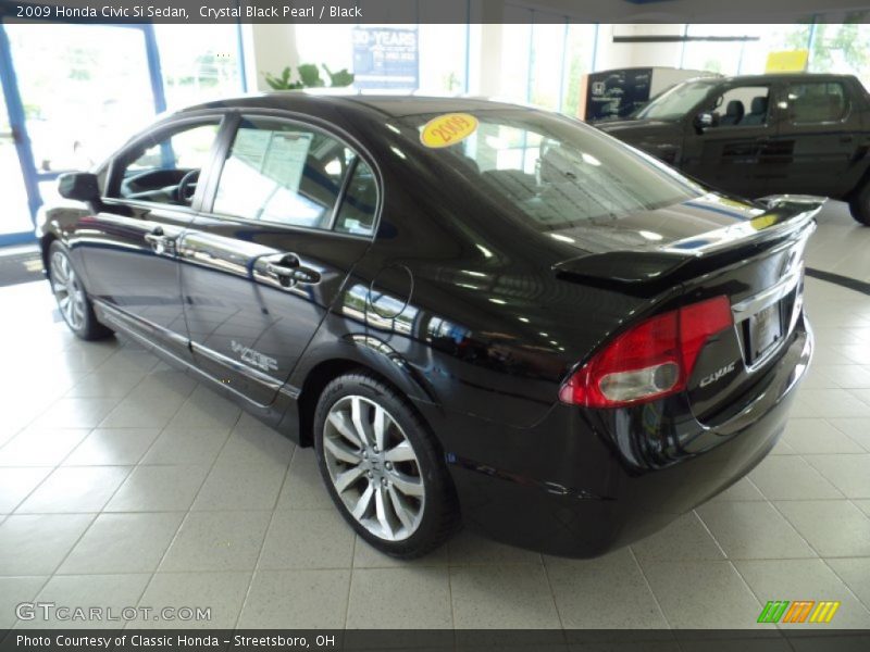 Crystal Black Pearl / Black 2009 Honda Civic Si Sedan