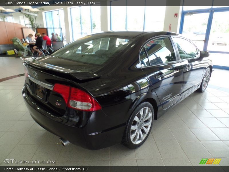 Crystal Black Pearl / Black 2009 Honda Civic Si Sedan