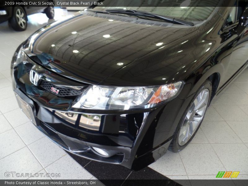 Crystal Black Pearl / Black 2009 Honda Civic Si Sedan
