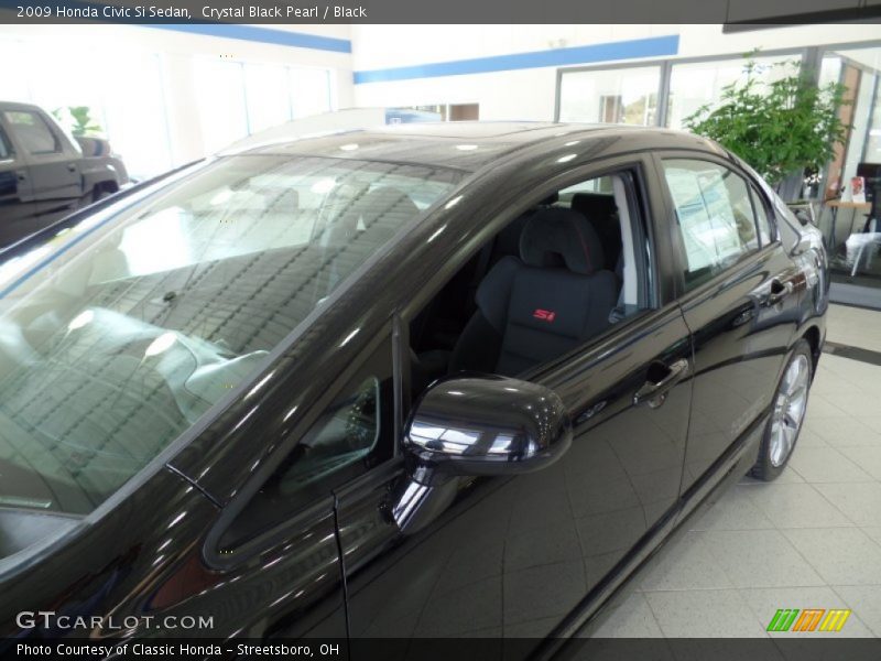 Crystal Black Pearl / Black 2009 Honda Civic Si Sedan