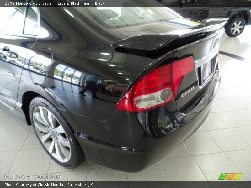 Crystal Black Pearl / Black 2009 Honda Civic Si Sedan