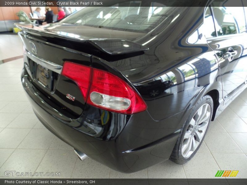 Crystal Black Pearl / Black 2009 Honda Civic Si Sedan