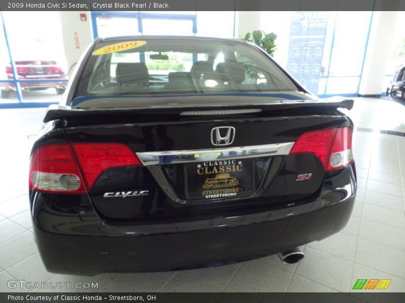 Crystal Black Pearl / Black 2009 Honda Civic Si Sedan