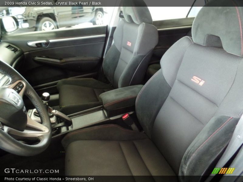 Crystal Black Pearl / Black 2009 Honda Civic Si Sedan