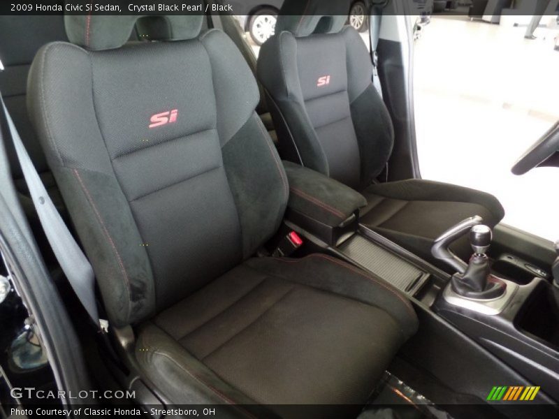 Crystal Black Pearl / Black 2009 Honda Civic Si Sedan