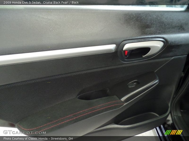 Crystal Black Pearl / Black 2009 Honda Civic Si Sedan
