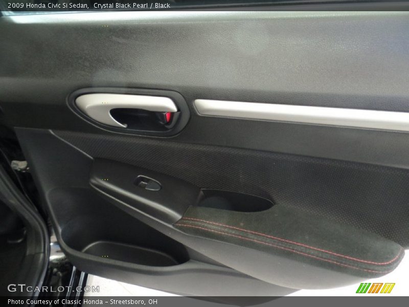 Crystal Black Pearl / Black 2009 Honda Civic Si Sedan