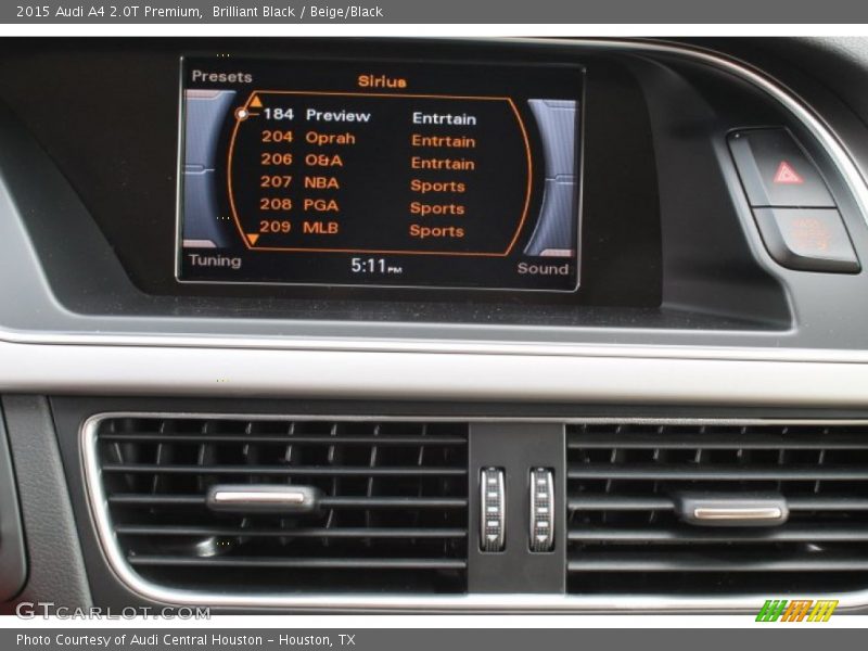 Brilliant Black / Beige/Black 2015 Audi A4 2.0T Premium