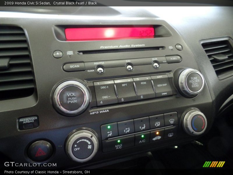 Crystal Black Pearl / Black 2009 Honda Civic Si Sedan