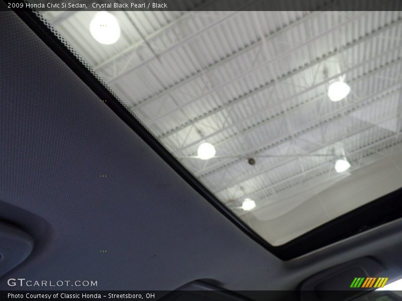 Crystal Black Pearl / Black 2009 Honda Civic Si Sedan