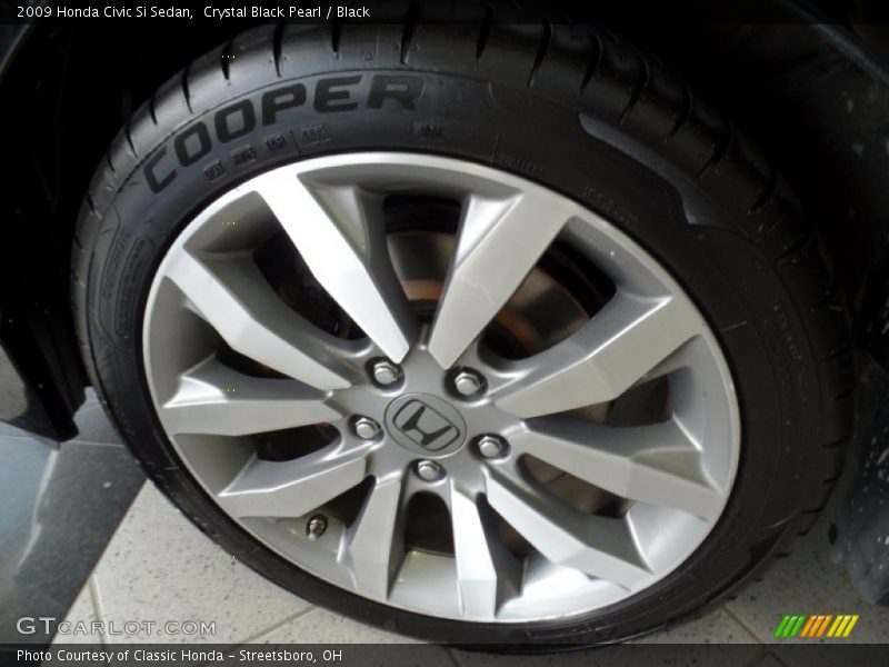 Crystal Black Pearl / Black 2009 Honda Civic Si Sedan