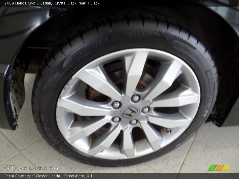 Crystal Black Pearl / Black 2009 Honda Civic Si Sedan