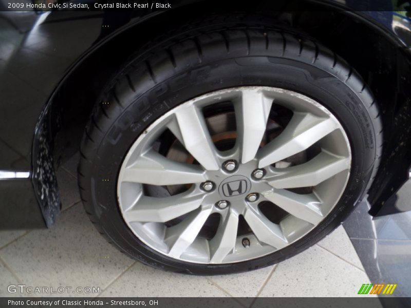 Crystal Black Pearl / Black 2009 Honda Civic Si Sedan