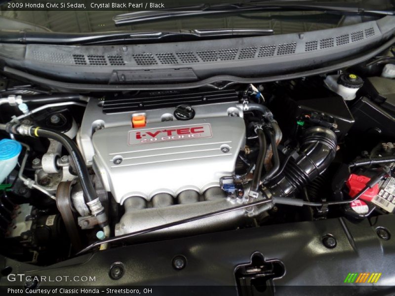 Crystal Black Pearl / Black 2009 Honda Civic Si Sedan