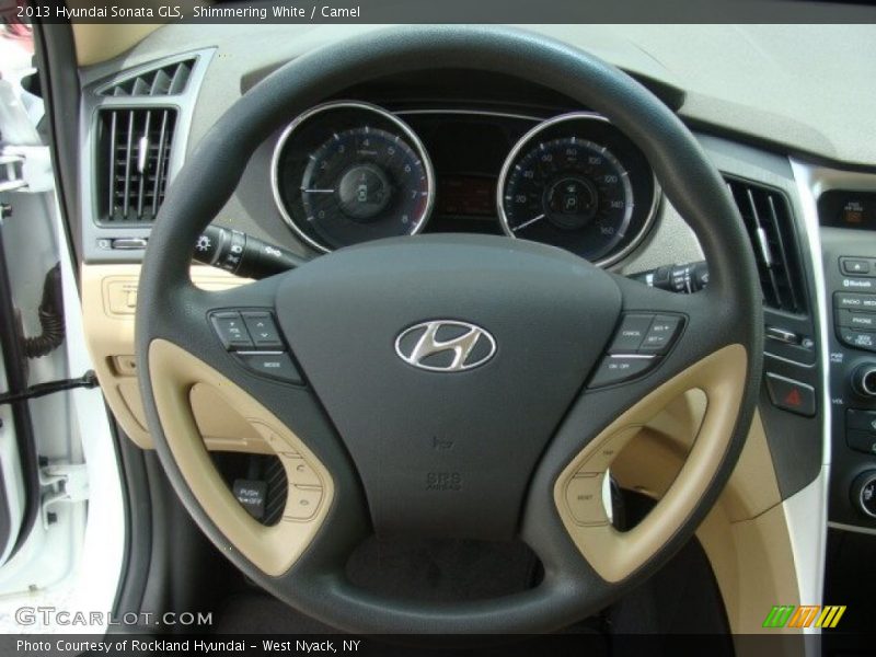 Shimmering White / Camel 2013 Hyundai Sonata GLS