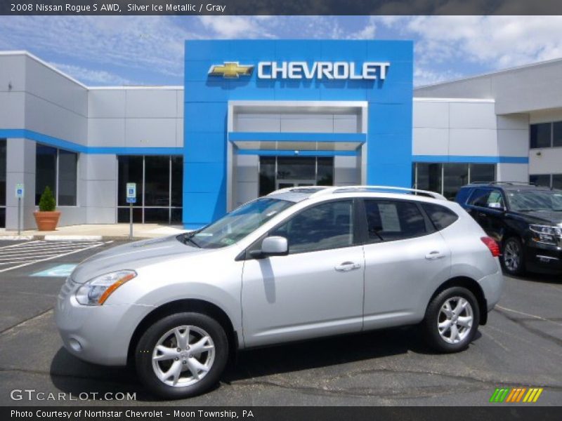 Silver Ice Metallic / Gray 2008 Nissan Rogue S AWD