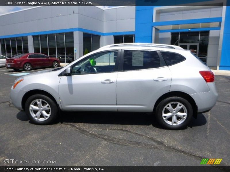 Silver Ice Metallic / Gray 2008 Nissan Rogue S AWD