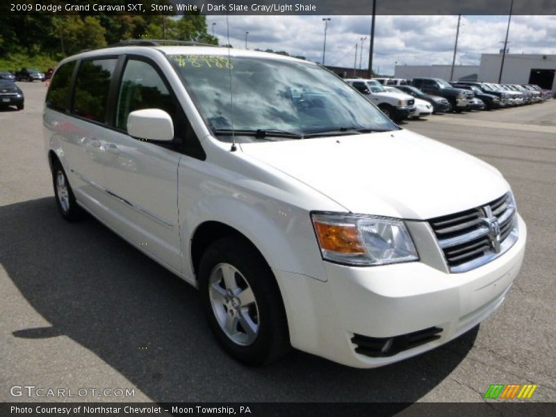 Stone White / Dark Slate Gray/Light Shale 2009 Dodge Grand Caravan SXT